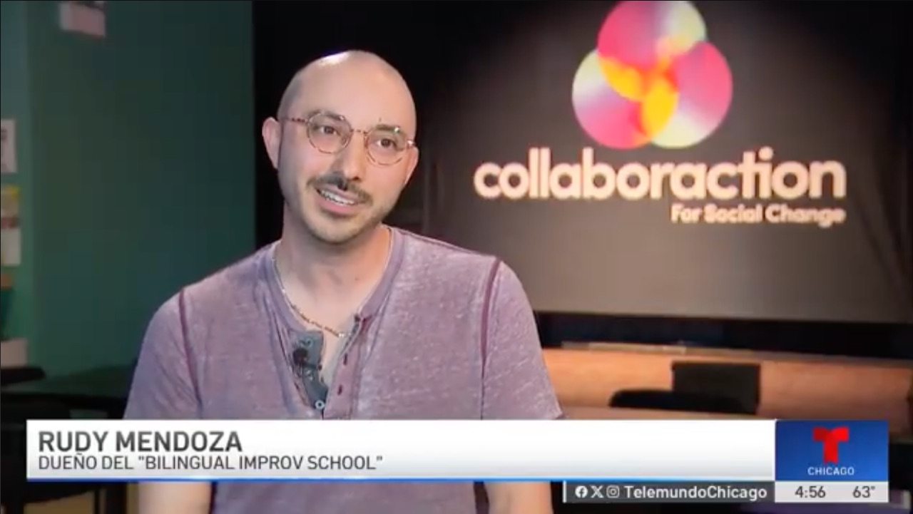 Telemundo interview with Rudy Mendoza, founder of Bilingual Improv School